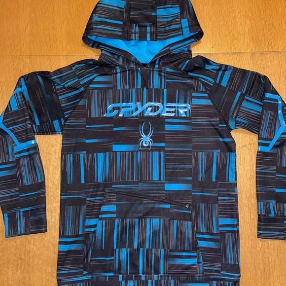Kid’s Spyder Signature Logo Pullover Blue/Black Sweatshirt Sz XL